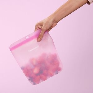 Tupperware Ultimate Pink Silicone Slim Bag Size Large